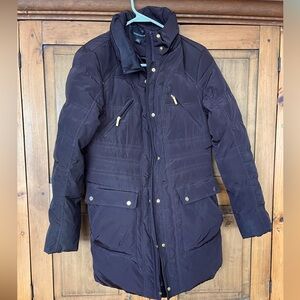 Jones New York M Brown Quilted Coat